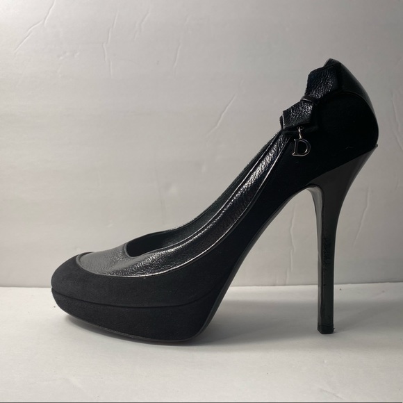 Christian Dior pumps Heels Suede leather black 38.5 - Picture 2 of 11